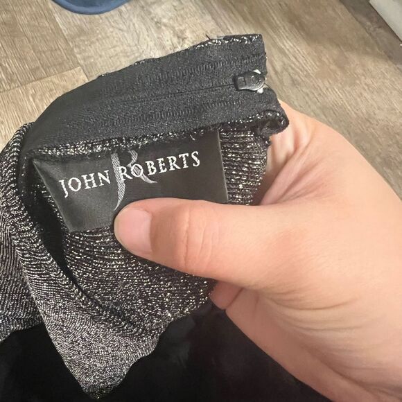 Vintage 80s sleeveless black wide leg metallic ailver jumpsuit size 4 - Picture 12 of 12